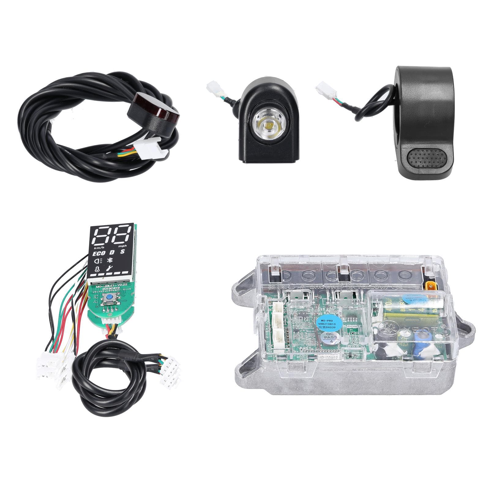 Electric Scooter Motherboard Controller BT Digital Display with Accelerator Front and Rear Light Compatible with M365/PRO Electric Scooters black