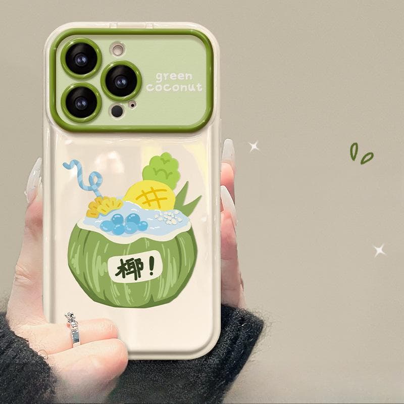 Applicable To Apple 15 Mobile Phone Case IPhone 13 Summer Coconut Lanyard 14 Promax Flip Mirror 12 Silicone Soft iPhone 6s Plus