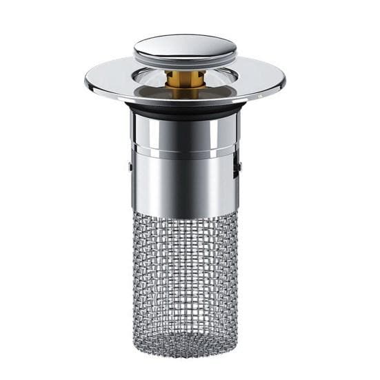 Drain Stopper Universal Bathroom Sink Stopper Stainless Steel Anti-Clog Filter Hair Catcher for Home silver