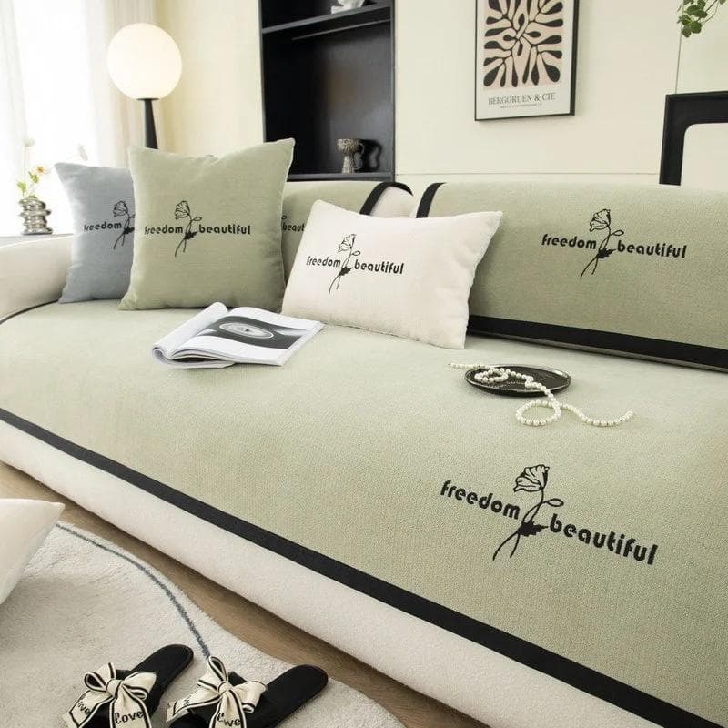 Luxury Chenille Sofa Cover for Living Room Non-slip Embroidery Flower Sofa Towel Mat Corner Chaise Longue Couch Slipcovers 1PC 70x70cm 1pcA