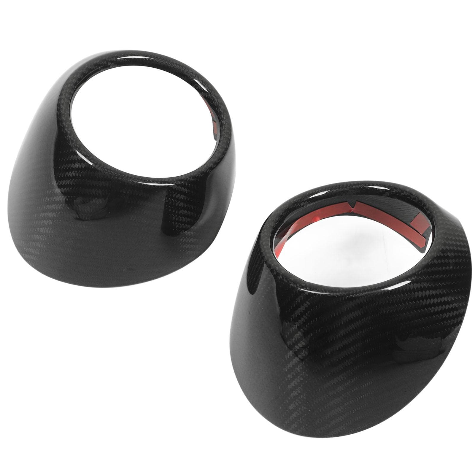 2 Pcs AC Air Vent Trim Dry Carbon Fiber Outlet Cover Front Dashboard Decoration Sticker Replacement
