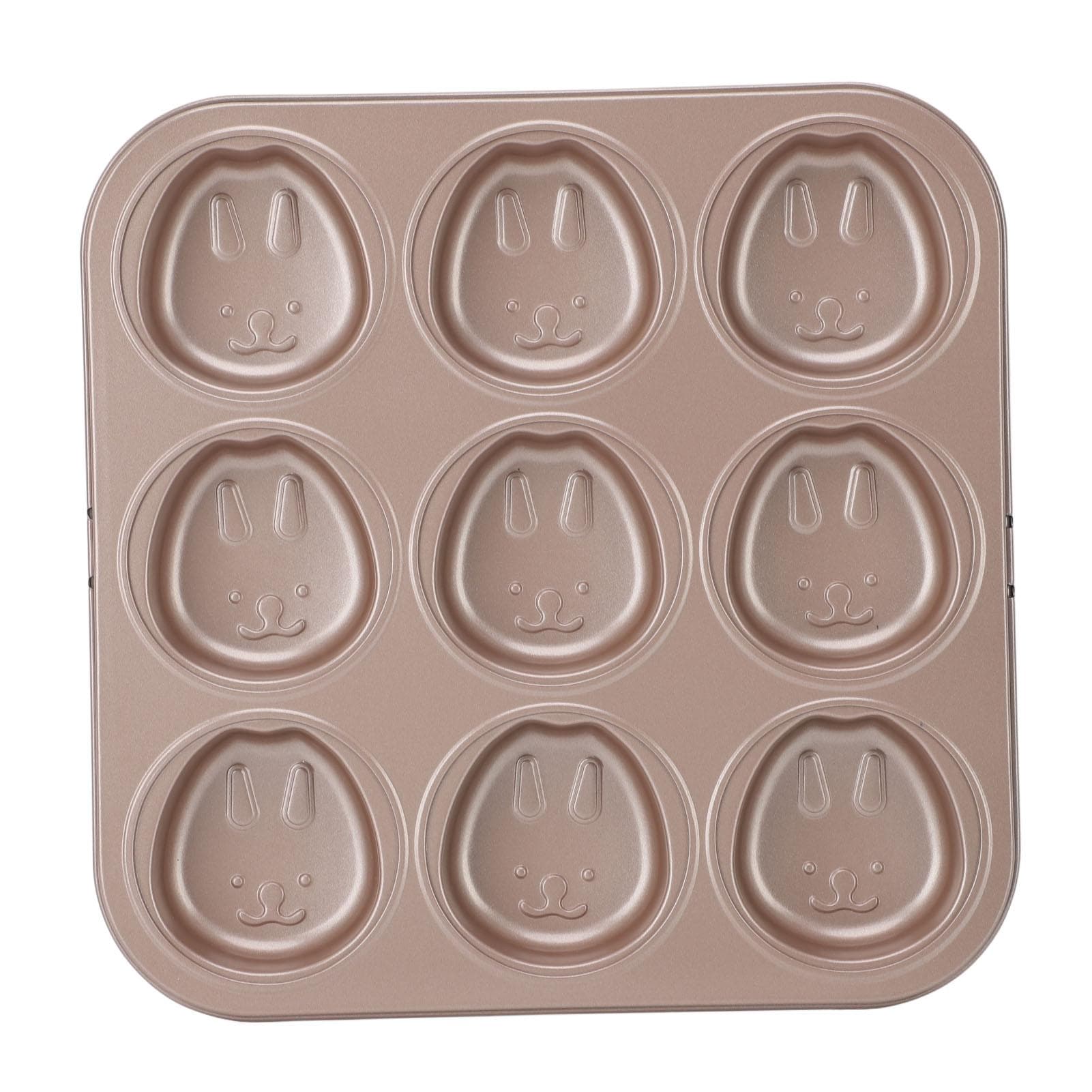 9 Cups Cute Animal Cupcake Pan Non Stick DIY Baking Pan Carbon Steel Cartoon Cupcake Tin for DIY