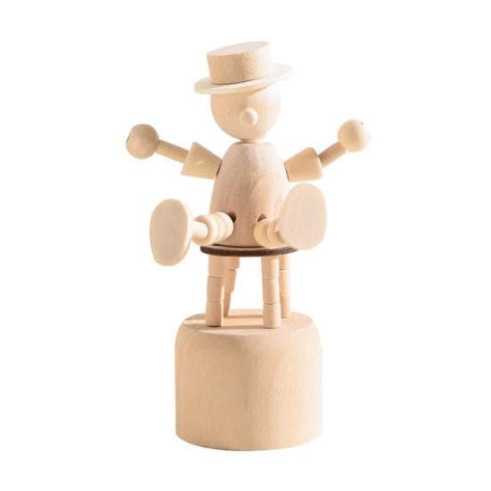 Practical Educational Sturdy Wooden Puppet Precisely Detail Ornament for Gifts