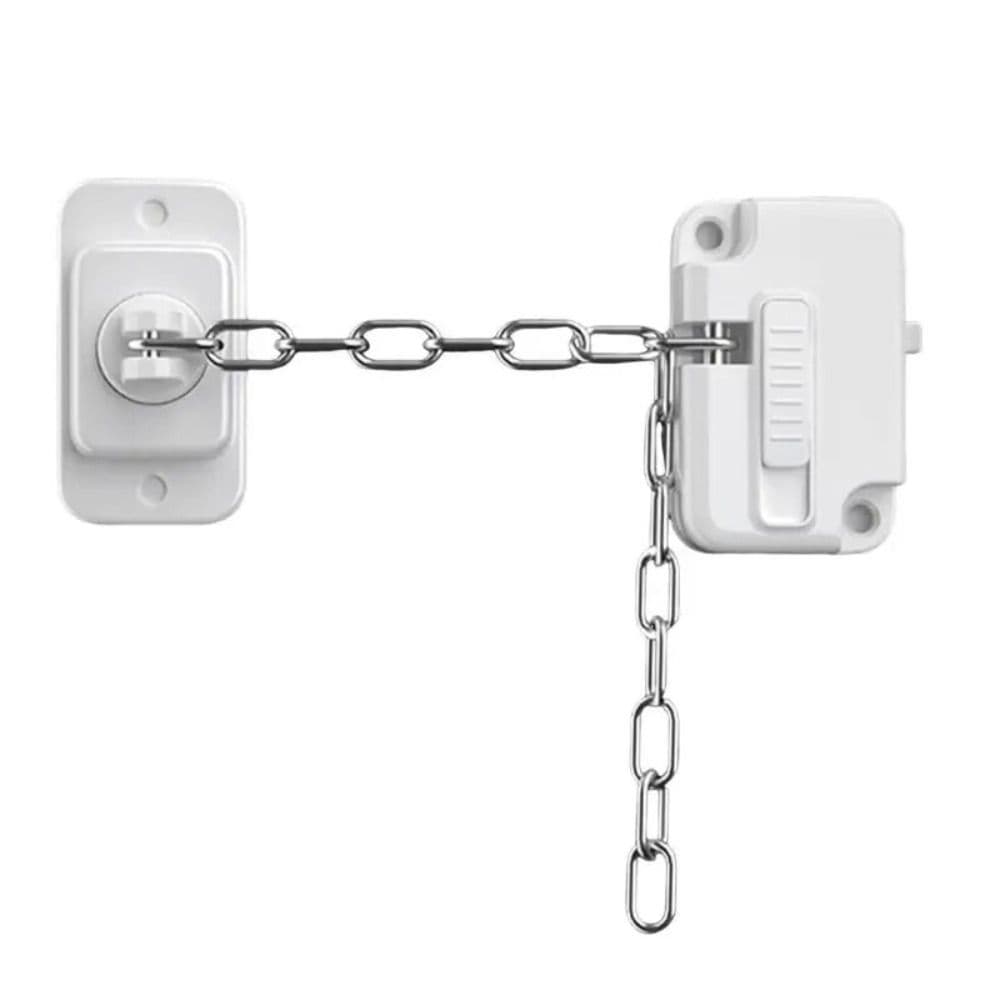 ABS Window Security Lock Sturdy Window Restrictor Window Frame Chain Lock Keep Children Safe white