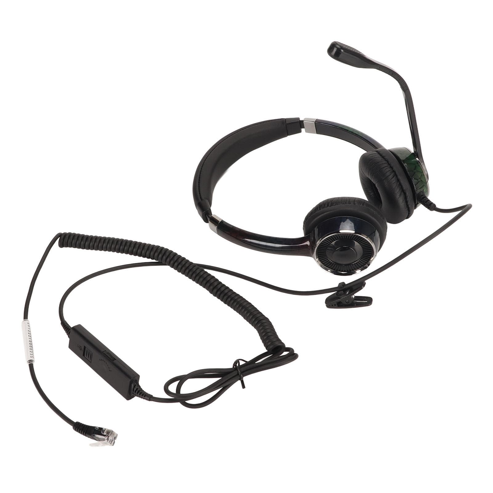 Wired Business Headset Noise Canceling Ergonomic Binaural Telephone Headphone with Mic for Office
