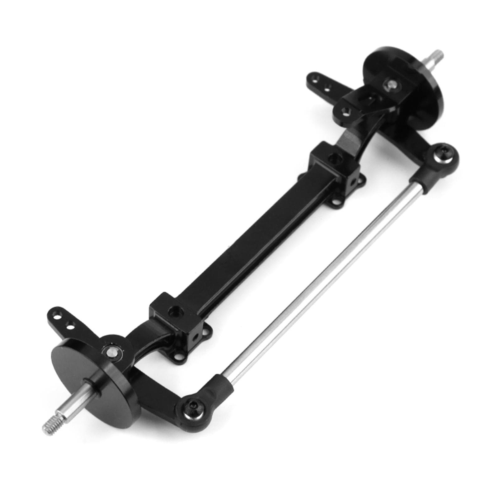 No Power Steering Axle Kit, 1:14 Scale Metal Front Axle Steering Link Rod Set Replacement for black