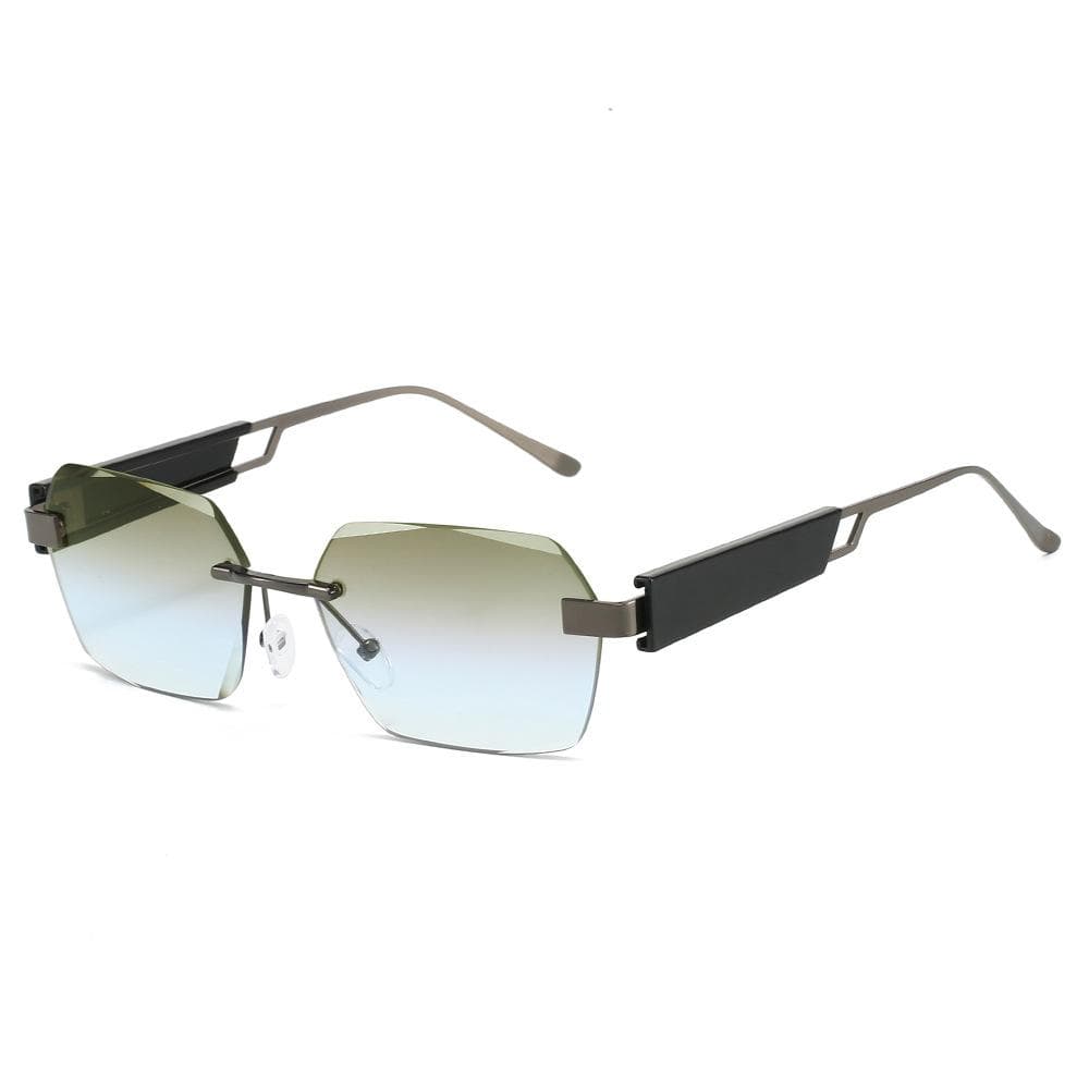 New Luxury Gradient Square Sunglasses Frameless Leopard Frame Design UV400 for Women and Men as picture