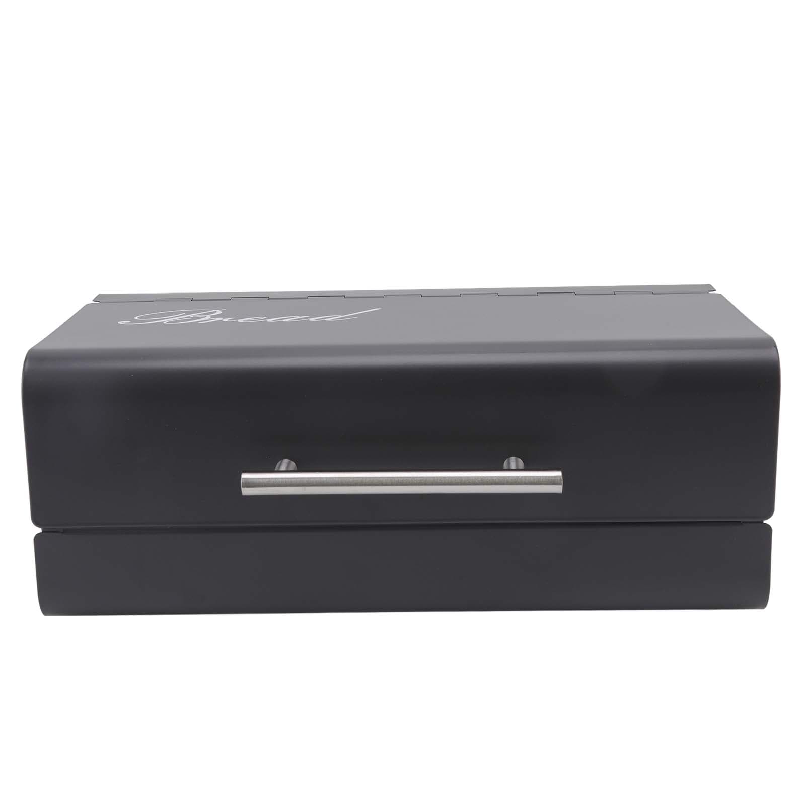 Bread Bin Large Capacity Save Countertop Space Bread Storage Container with Clamshell Door for Home black