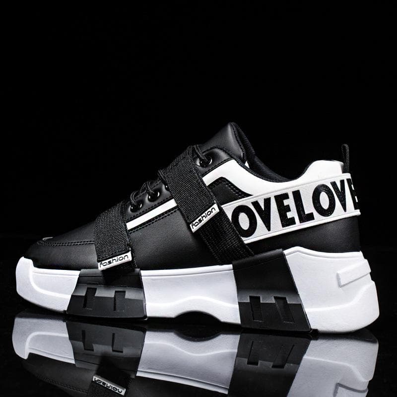 Spring New Trendy Travel Running Dad Single Shoes Men's Shoes Korean Sports Shoes Outdoor Casual Shoes 44 black