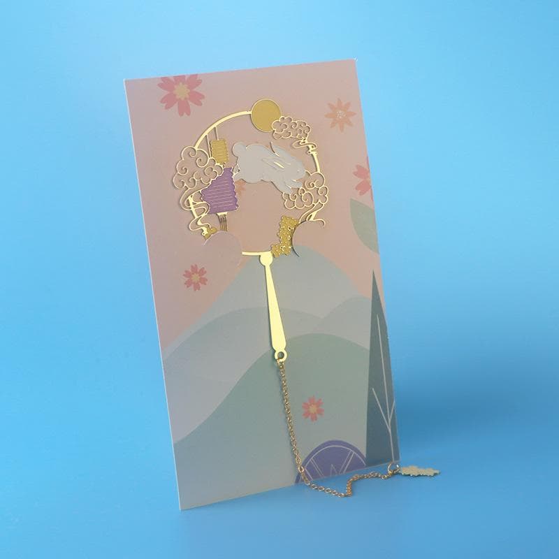 2pcs Cultural and Creative Metal Bookmark, Antique Homemade Brass Fan Bookmark, Suitable for Graduation Anniversary Birthday Gifts 2pcs