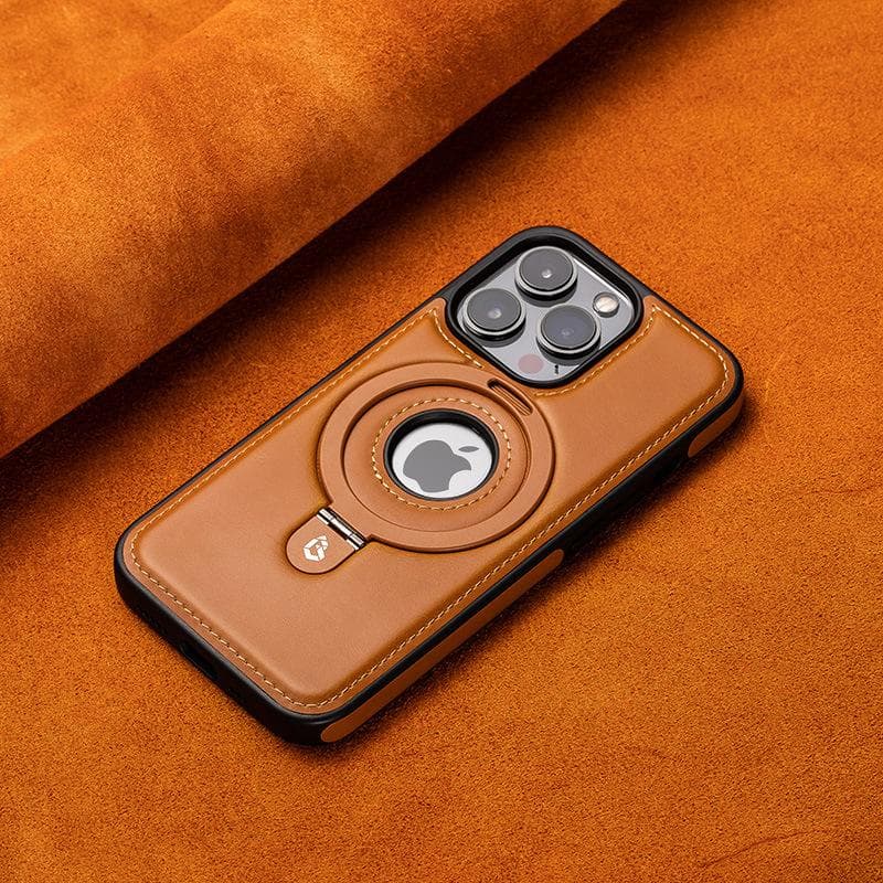Luxury Business PU Leather Magnetic Ring Stand Phone Case For iPhone 15 14 13 12 Pro Max Magnetic Magsafe Wireless Charging iPhone 14
