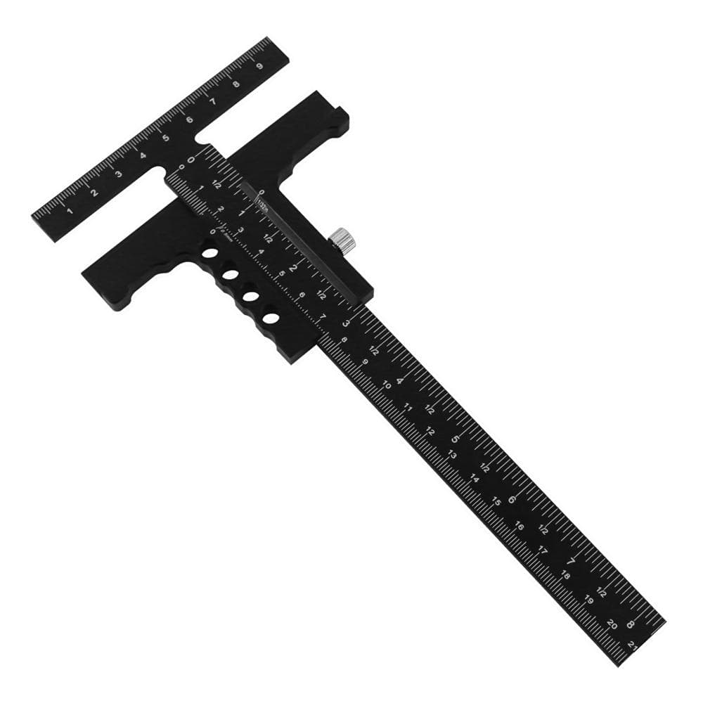 Woodworking Scriber TShape Aluminum Alloy Scribing Ruler Measuring Tool for Carpenter DIY Wood Ruler-No Fine Tuning