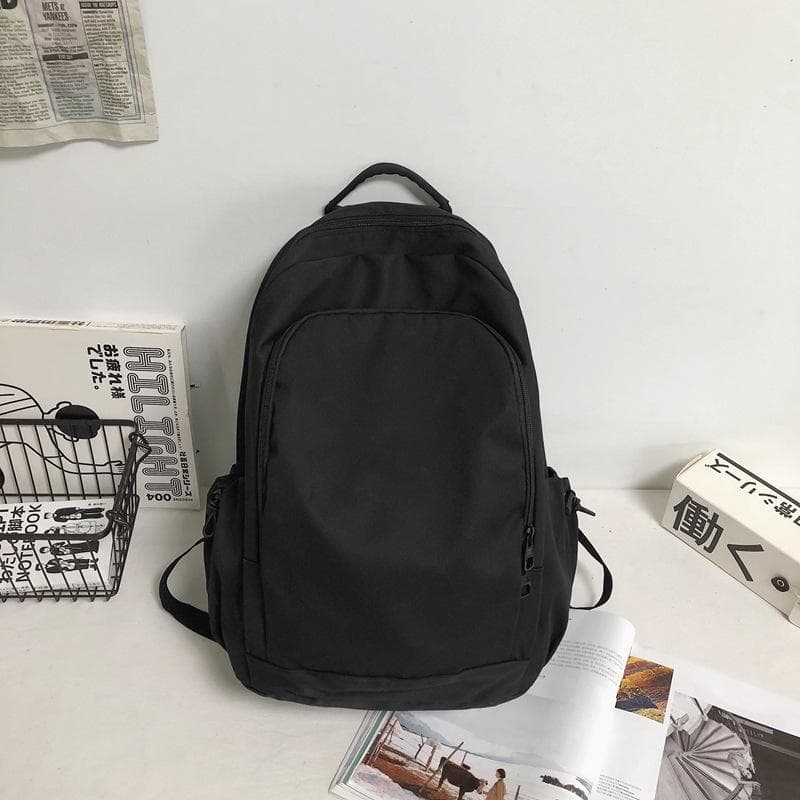 Fashion Men's Large Capacity Backpack Women's Practical Large Capacity Simple Student Backpack No pendant black