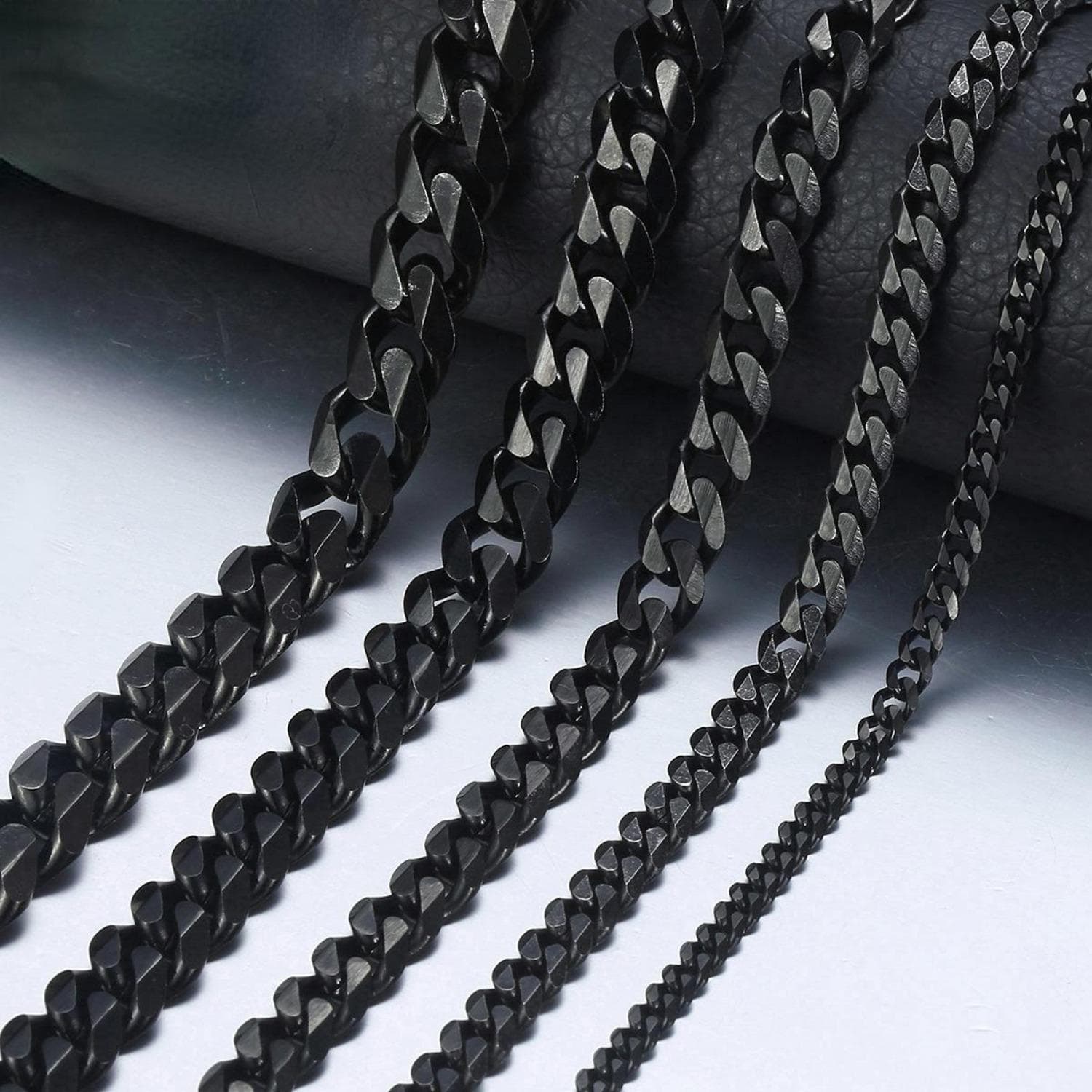 Men's Necklace Stainless Steel Cuban Link Chain Black Gold Color Necklaces For Men 40-60cm Hip Hop Jewelry Width 7mm - 50cm gold