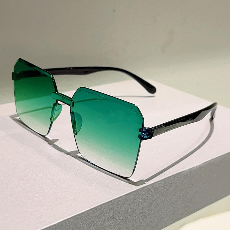 KAMMPT Square Sunglasses Men Women Vintage Gradient Fashion Shades Outdoor Casual Trendy Multi color Sun Glasses as picture shows