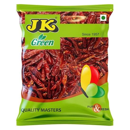 JK Red Chilli Whole, 100 grams | (Pack of 1) | 100% Natural Laal Mirch | Organic Indian Spices | Great for Curries, Chutneys & More