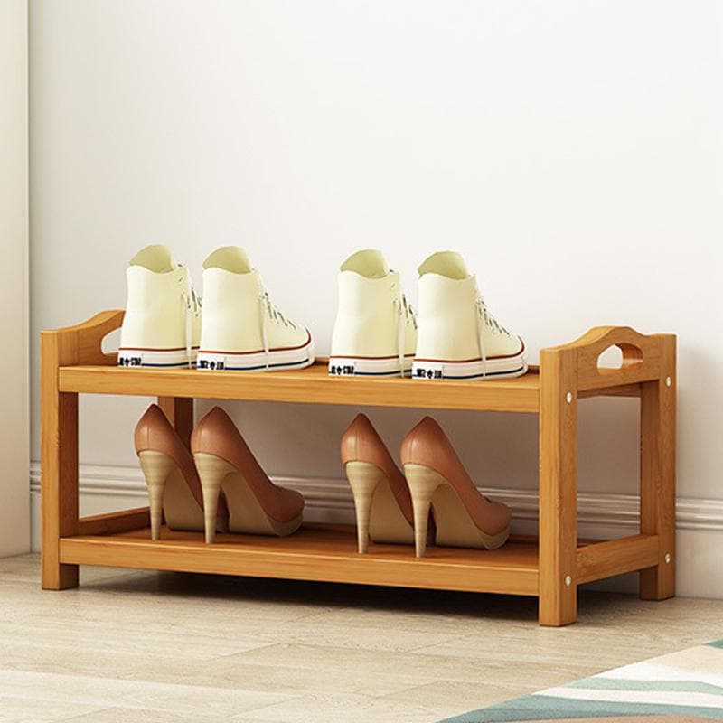 Multi Layer Shoe Rack Thicken Bamboo Large Capacity Durable Shoe Storage Rack for Bedroom Dormitory 2 Layers, 50cm/19.7in Length