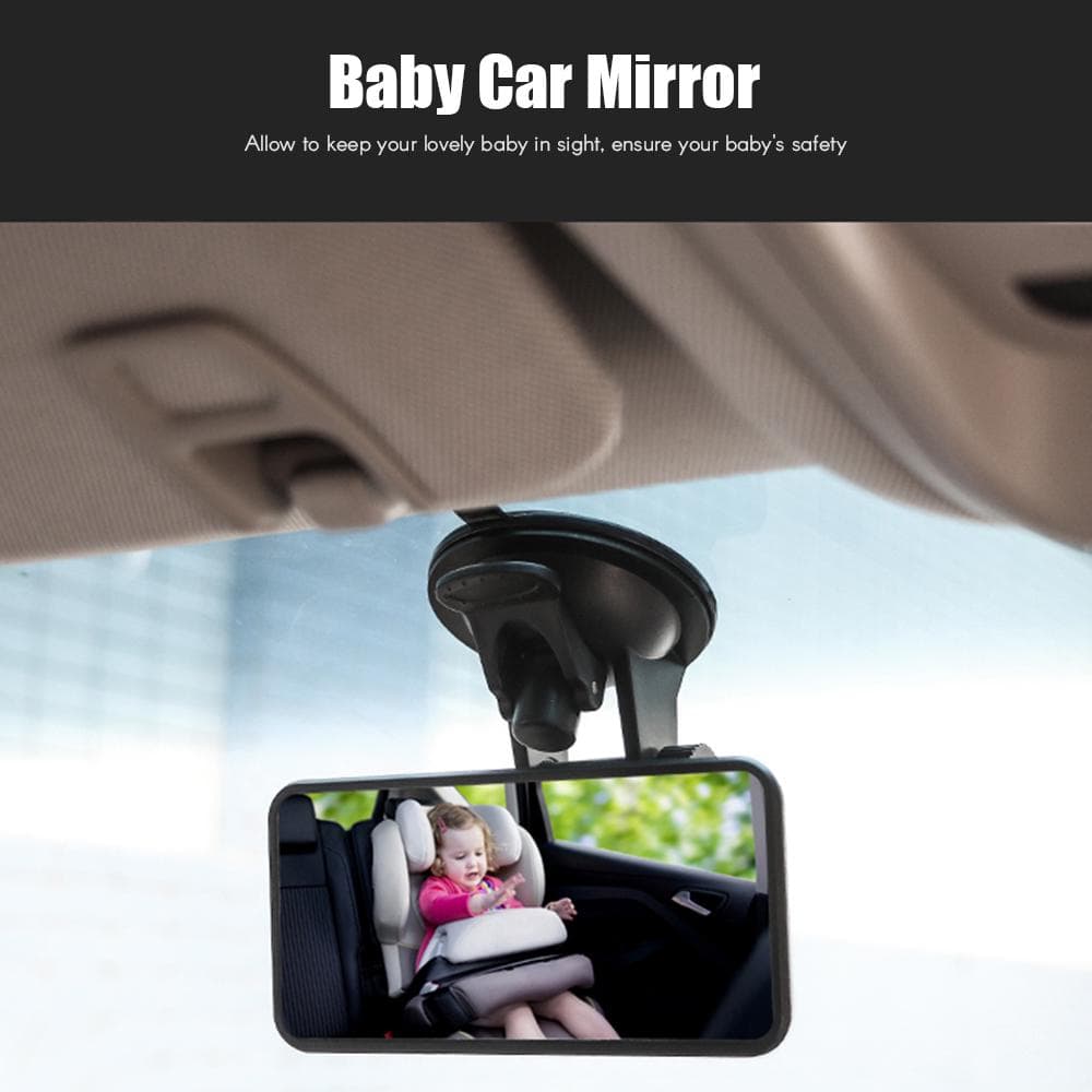 Baby Car Mirror Rear View Mirror Wide View Suction Cup Mirror Square