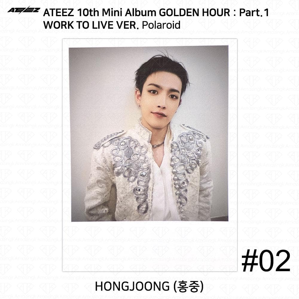 ATEEZ Golden Hour Part.1 Work To Live Ver Photocard Polaroid Disc KPOP K-POP Hongjoong - Polaroid #2