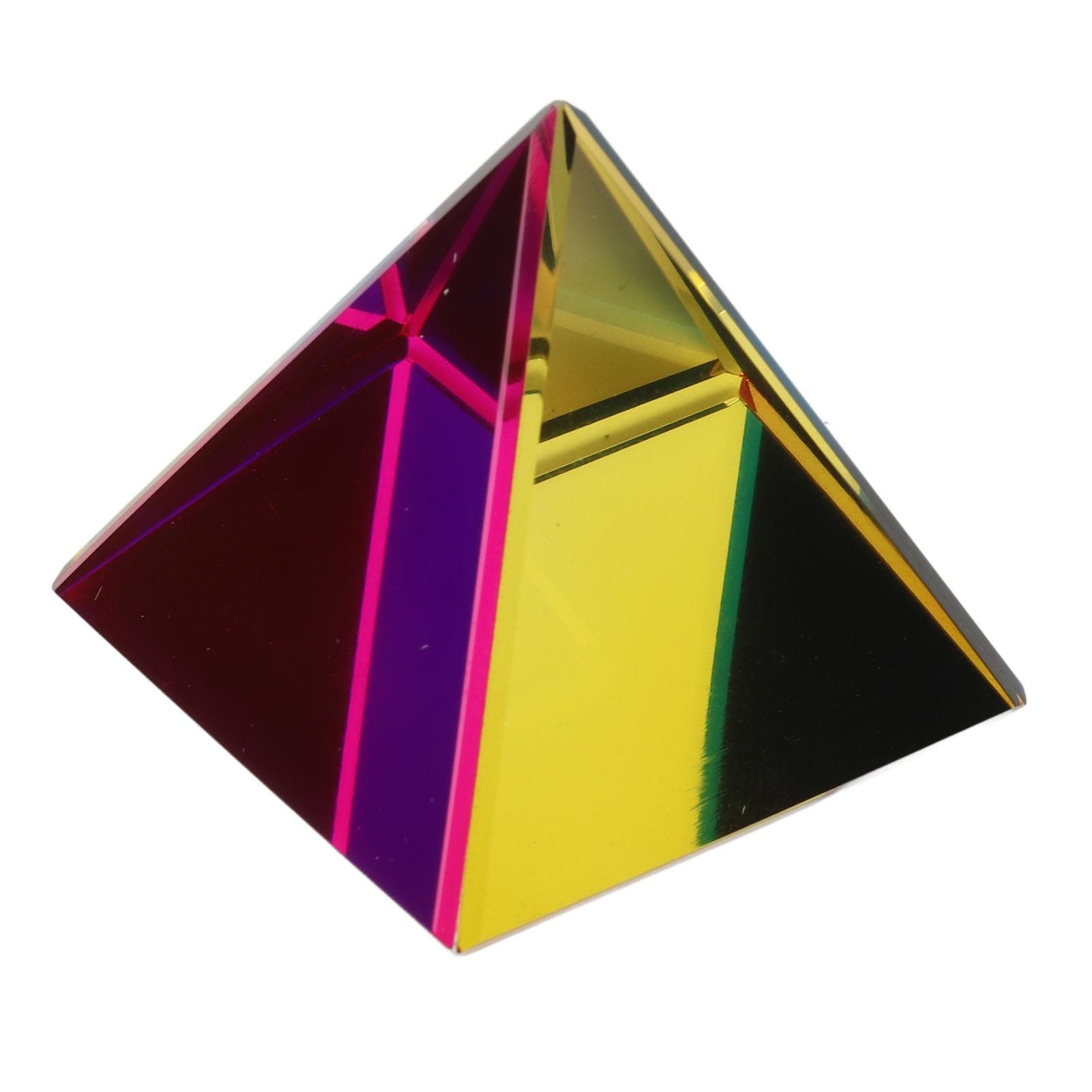 Pyramid Iridescent Suncatcher Rainbow Color Prism Glass Pyramid Desk Ornament for Photography 50mm/2.0in