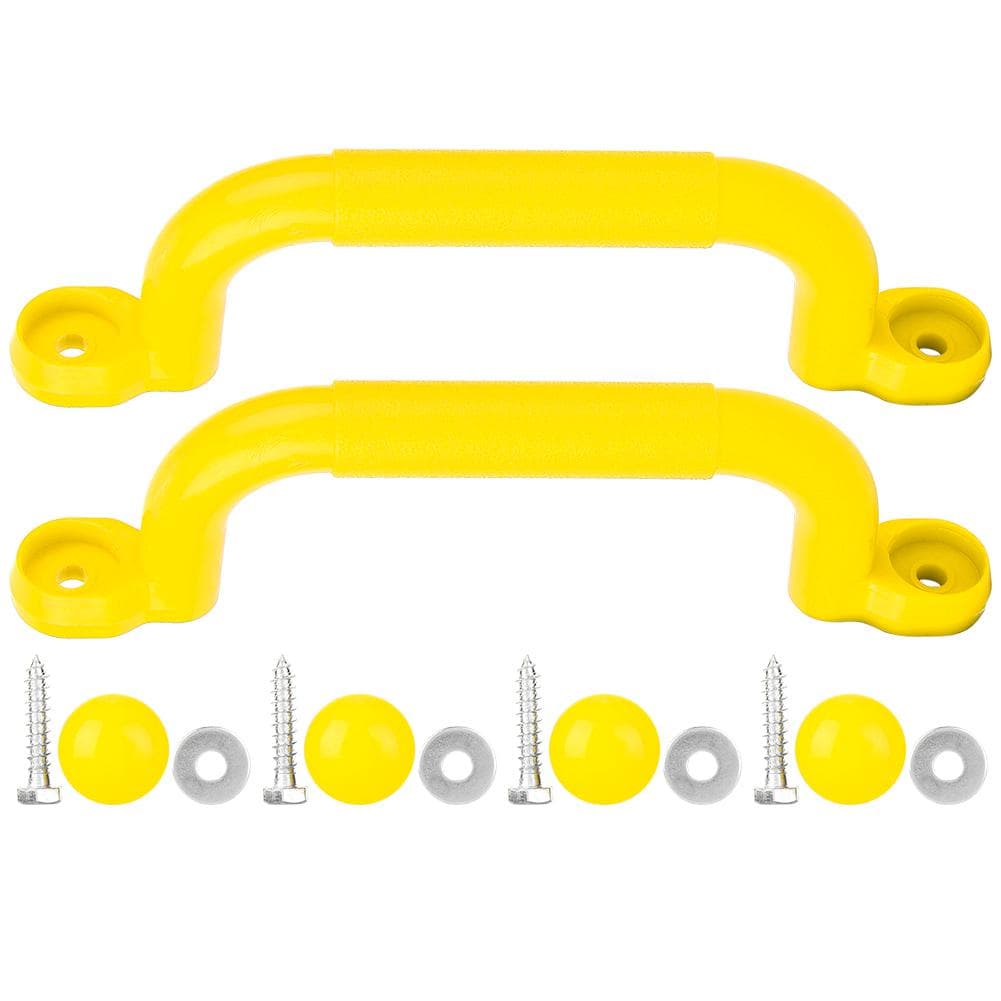 A Pair of Plastic Kids Children Playground Safety Non slip Handle Swing Toy Accessories(Yellow)