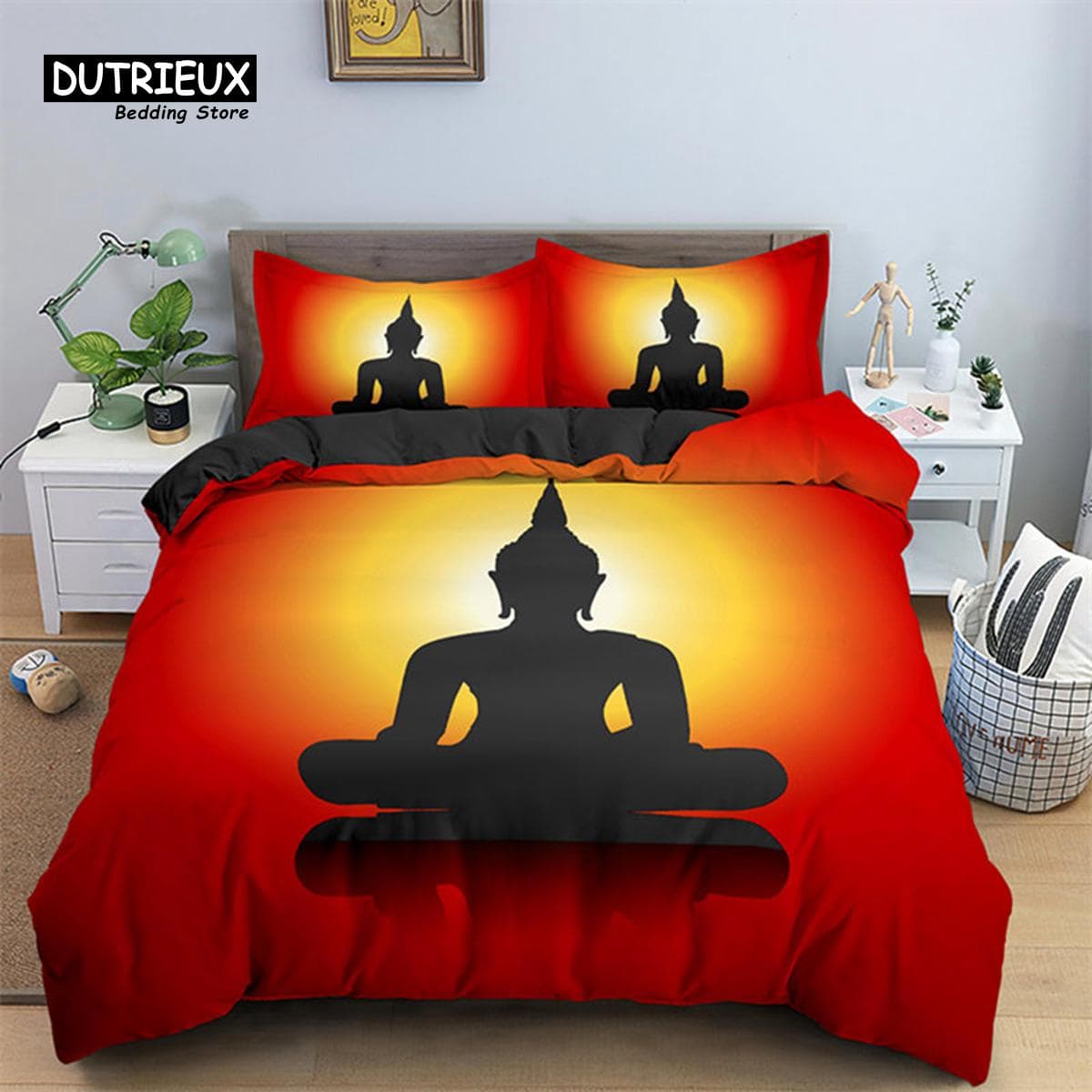 Yoga Duvet Cover Meditation Comforter Cover King Queen Size Microfiber 2/3pcs Lotus Sitting Position Bedding Set With Pillowcase EU single(135x200cm)