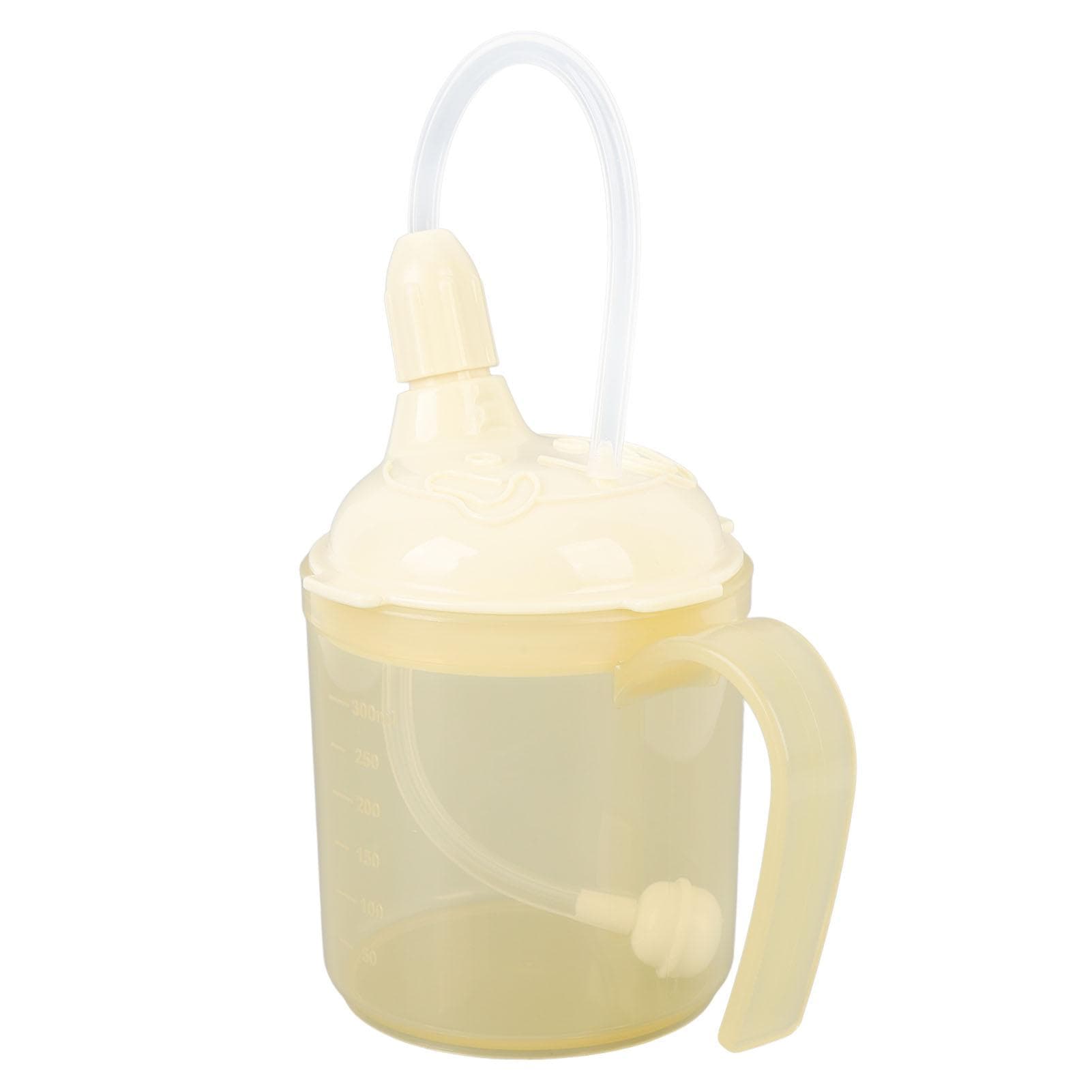 Drinking Aids Feeding Cup Choking Proof Lengthen Straw Liquid Feeder Dysphagia Cup Blue Green L(for 6.5-9kg) yellow