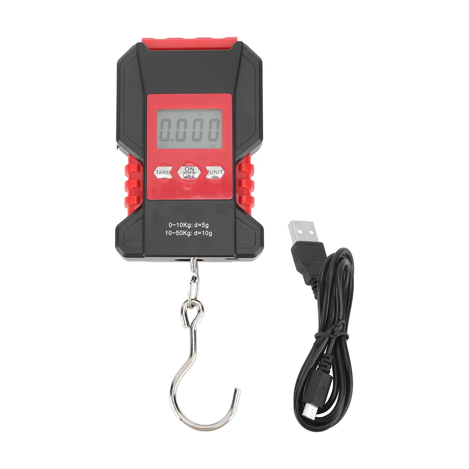 Fish Scales Digital Weight 110lb Backlit LCD Display USB Charging Fishing Scale with Measuring Tape