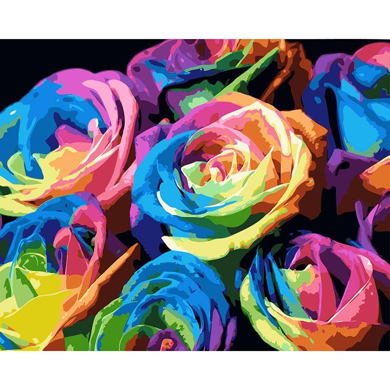 Diy Diamond Painting Cross Stitch Handcraft Embroidery Colorful Roses Needlework Mosaic Arts 20X30CM