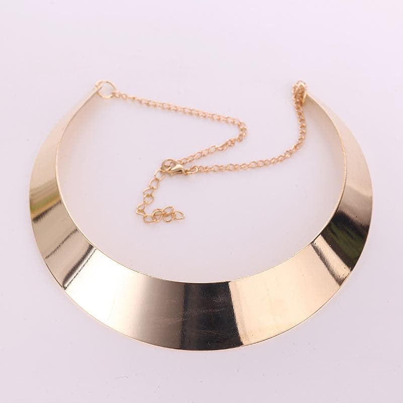 2016 Punk Metal Exaggerated Collar Necklace gold