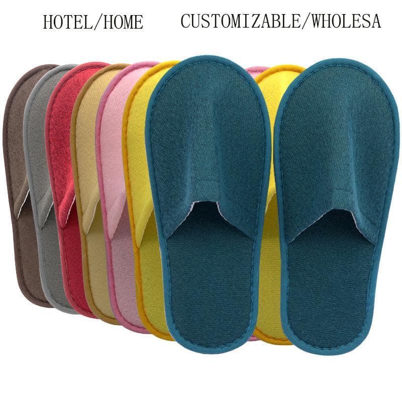 10 Pairs Luxurious Plush Slippers Women Men Travel Hotel Slides Homestays Households Shoes Non-slip Disposable Slippers 38-43 (28cm)