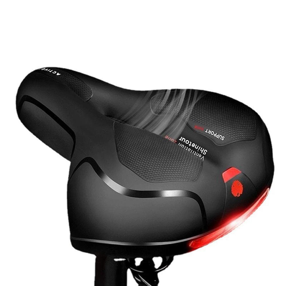 Bike Seat Comfortable & Breathable Bicycle Saddle Cushion Water-Resistant with Dual Shock Absorbing red