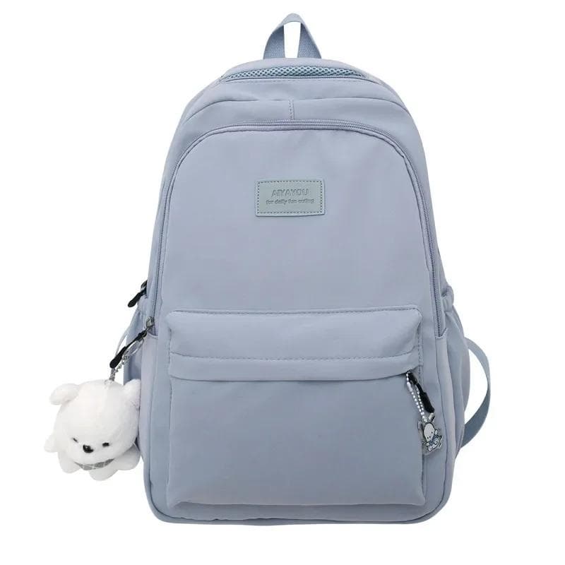 Junior High Shool Students Backpack Waterproof School Bags for Girls Laptop Books Stationery Large Organizer Bags blue