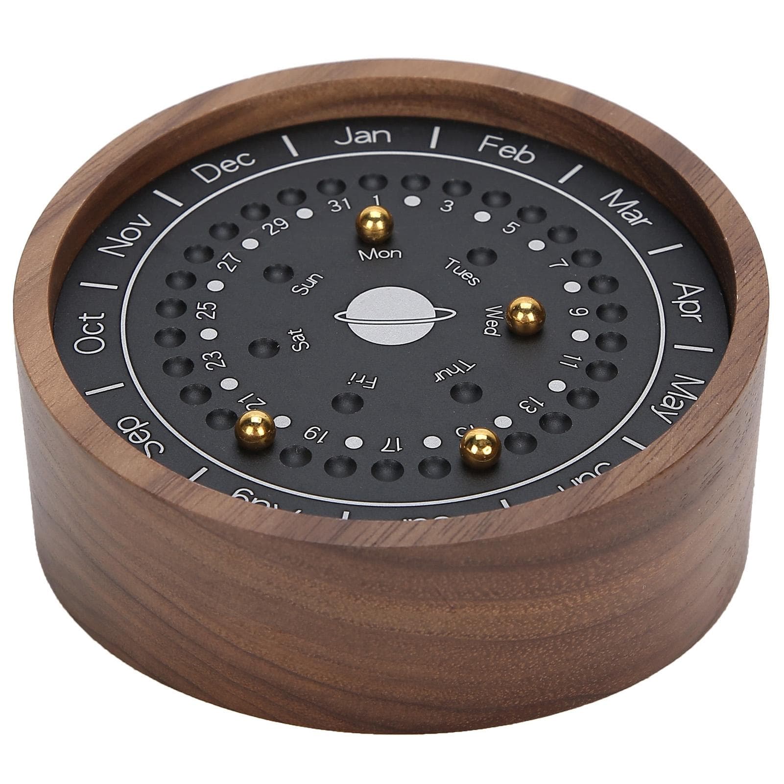 Planetary Calendar Wooden Business Table Desk Calendar Office Home Decoration OrnamentsBlack black