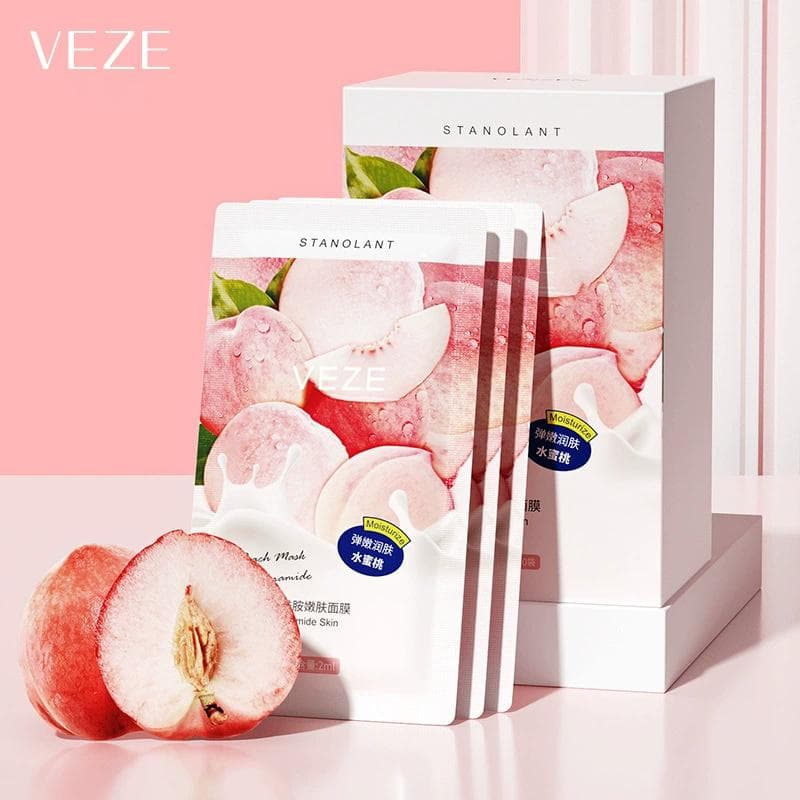 30 Pcs/lot Moisturizin Mascarilla Facial Mask Shrink Pore Peach Niacinamide Sleeping Mask Disposable Face Mask Skin Care Improve Roughness 30pcs