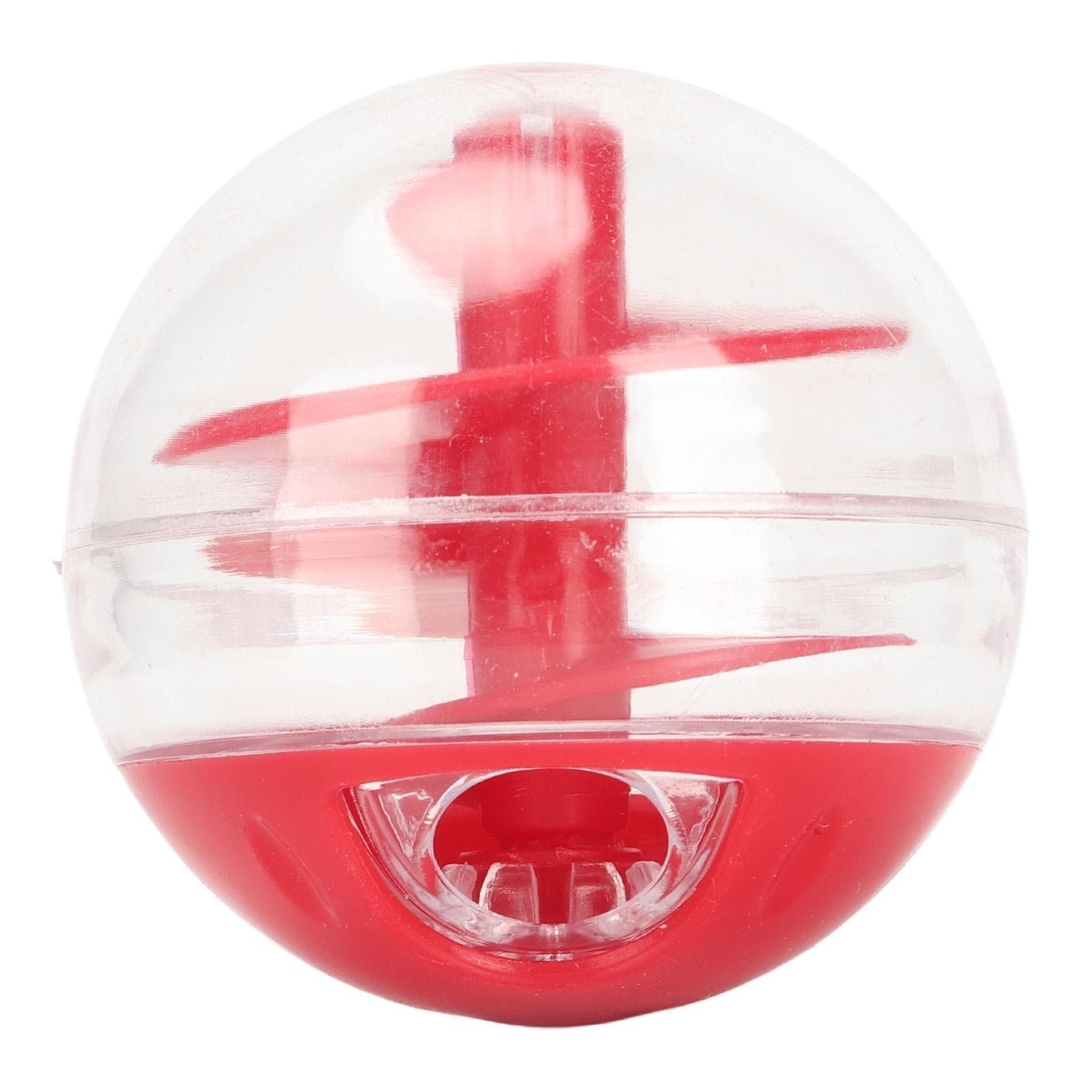 Cat Treat Dispensing Orb Bite Resistant Interactive Pet Slow Feeder Puzzle Orb for Kitten red