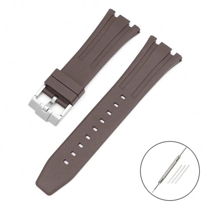 Fluoro Rubber Strap for Audemars Piguet Royal Oak 15400 15500 26331 Butterfly Buckle Men Soft FKM Replace Watch Band for AP 26mm 26mm