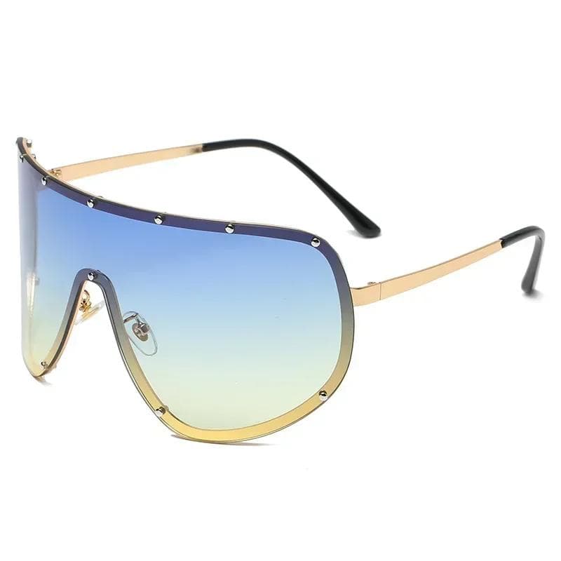 Vintage Oversized Oval Sunglasses Women UV400 Rimless Rectangle Designer Eyewear Brand Female Sun Glasses Oculos De Sol