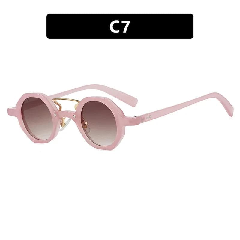 Steampunk Round Sunglasses UV400 Vintage Metal Frame Luxury Brand Design for Women Men Outdoor Travel Hip Hop As the photo