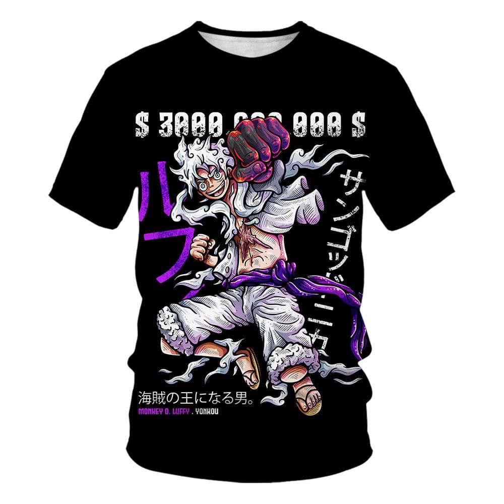 Fashion Kid Anime One Piece Luffy T Shirt Boy Clothing Kids Boys Tshirt Children T-shirt Summer Short Sleeve Tops Tees 3XL