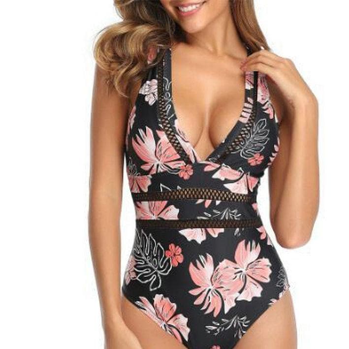 One Piece Women Swimwear Monokini Print Casual Swimsuits Beach Summer Cool Bathing Suits Female Bodysuit Swimming Suit M