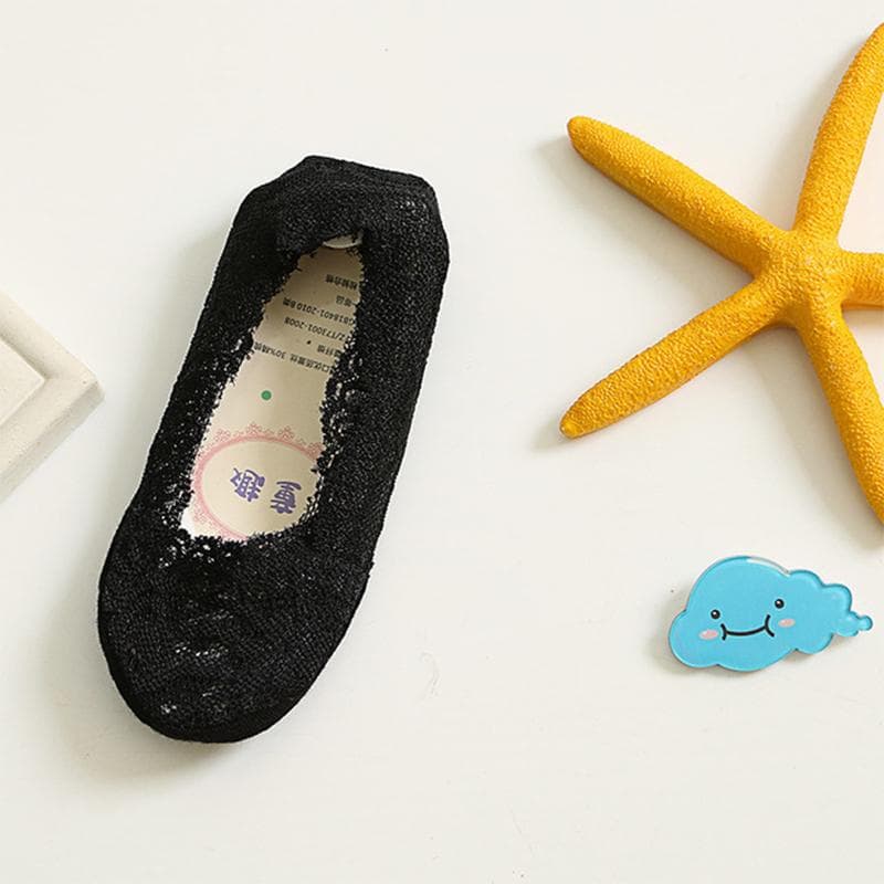 YUBAOBEI  Summer Newborn Girls Solid Color Baby Lace Socks Breathable Floor Boat Socks Toddler S black