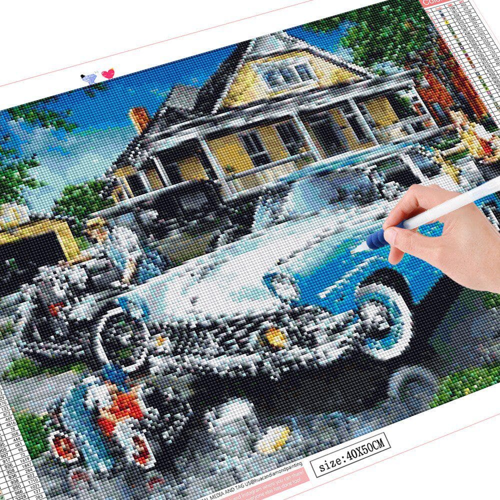Diamond Painting Car Landscape Full Drill Square Embroidery Beaded Picture Home Decoration 20X30CM