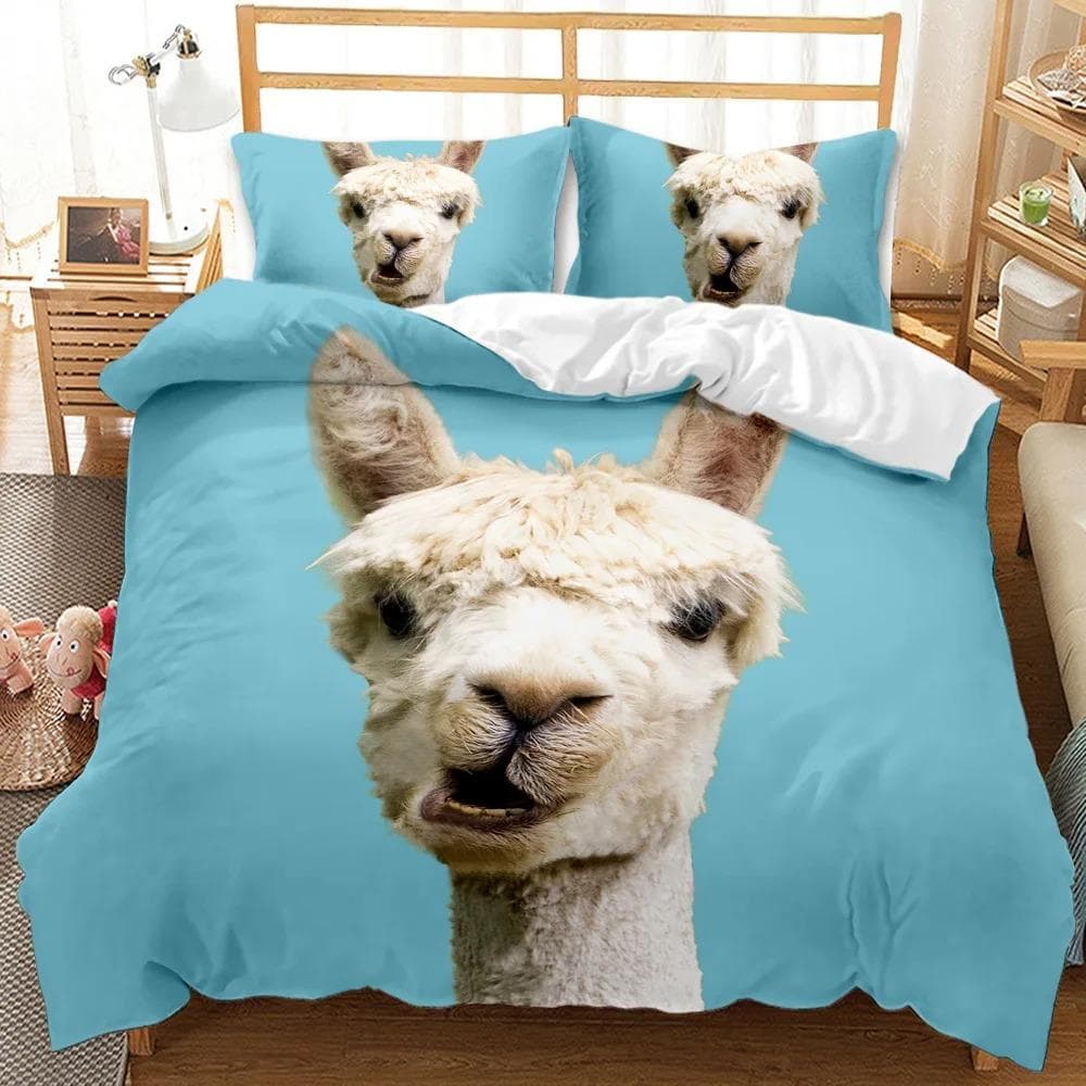 Animal Llama Cute Alpacas Bedding Set Boys Girls Twin Queen Size Duvet Cover Pillowcase Bed Kids Adult Home Textileextile US Twin 173x218cm