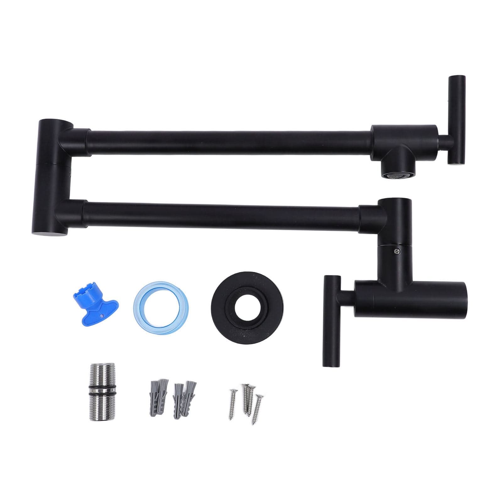 Pot Filler Faucet 304 Stainless Steel Wall Mount Folding Swing Arm Over Stove Kitchen Pot Faucet black