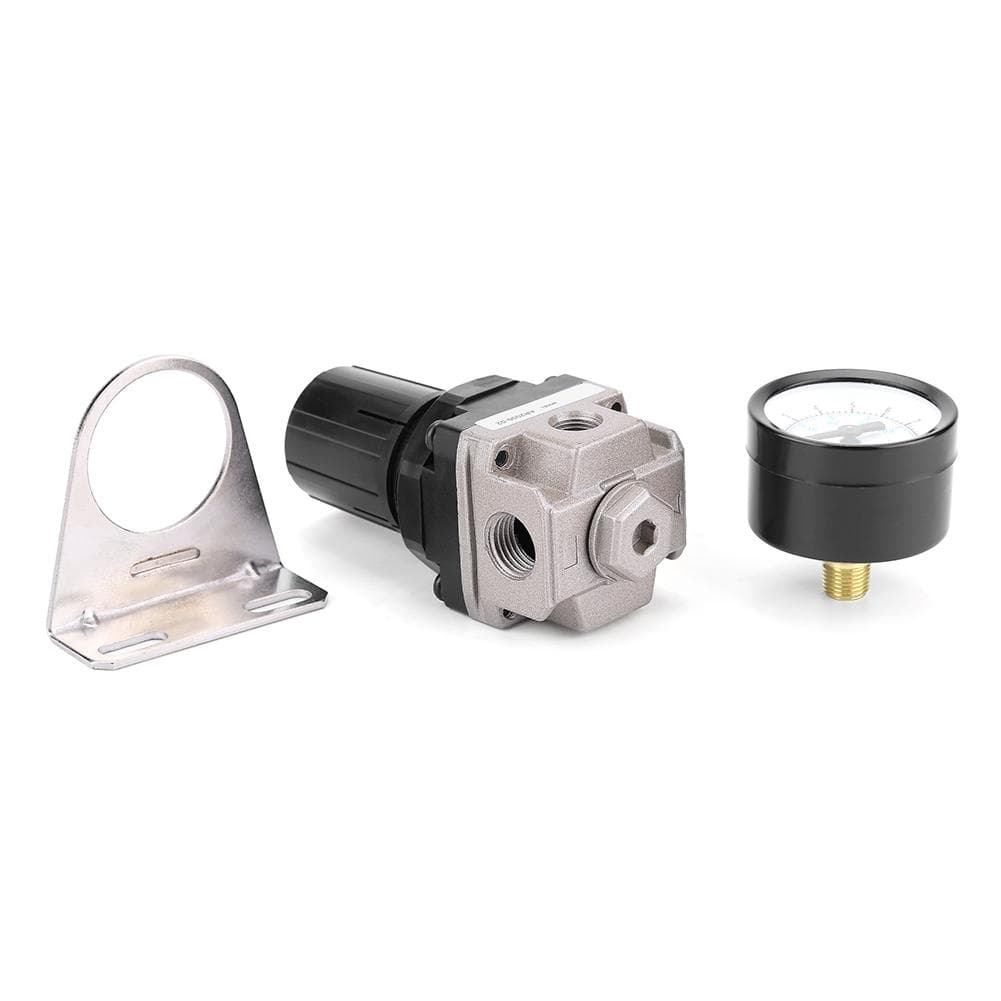 Pneumatic Regulator Adjustable Air Pressure Compressor Control Valve Gauge G1/4 Connection