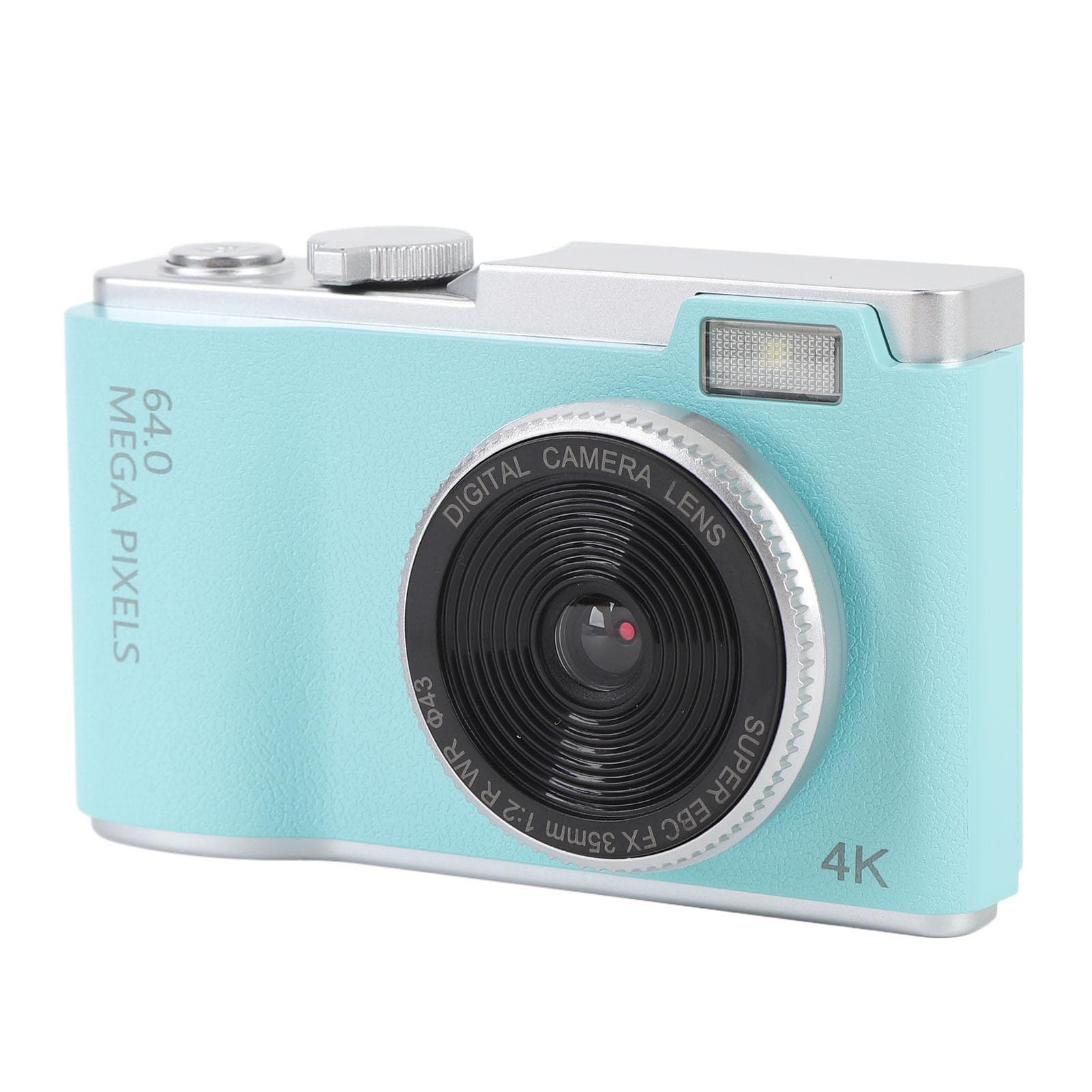 4K Digital Camera 64MP HD 2.4 Inch IPS Screen 16x Digital Zoom Compact Travel Camera with Built in without TF card