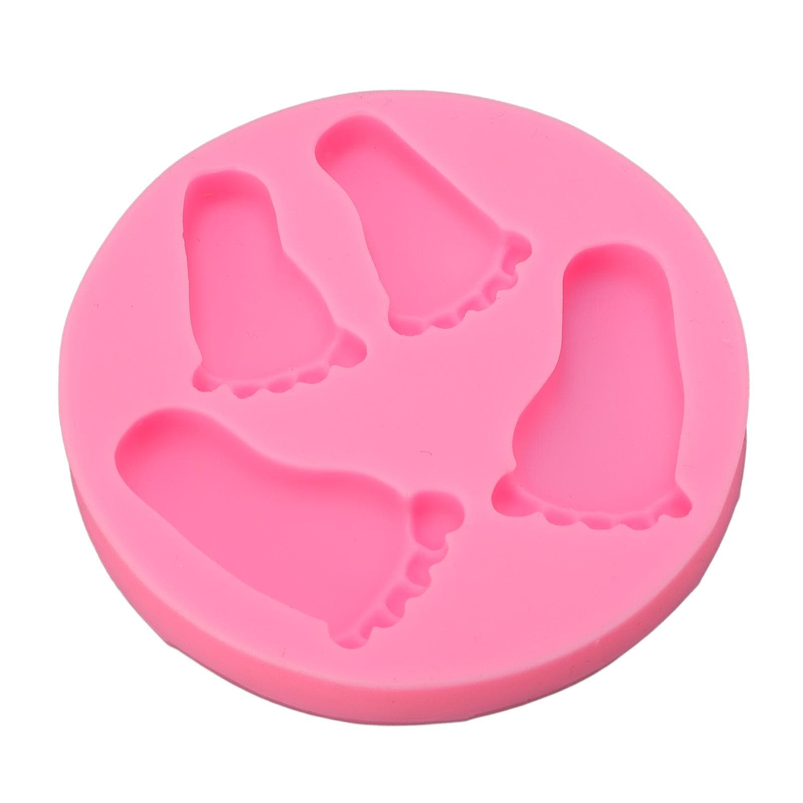 3D Baby Foot Moulding Silicone Non Stick Baby Foot Shaped Baking Tray for Fondant Chocolate Candy