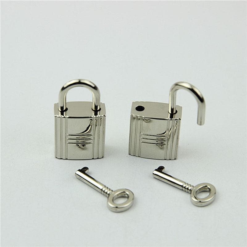 Square Metal Clasp Turn Lock Twist Key Locks Rose Gold DIY Handbag Purse Closure Bag Parts Leather Hardware Accessories 35x20 mm silver
