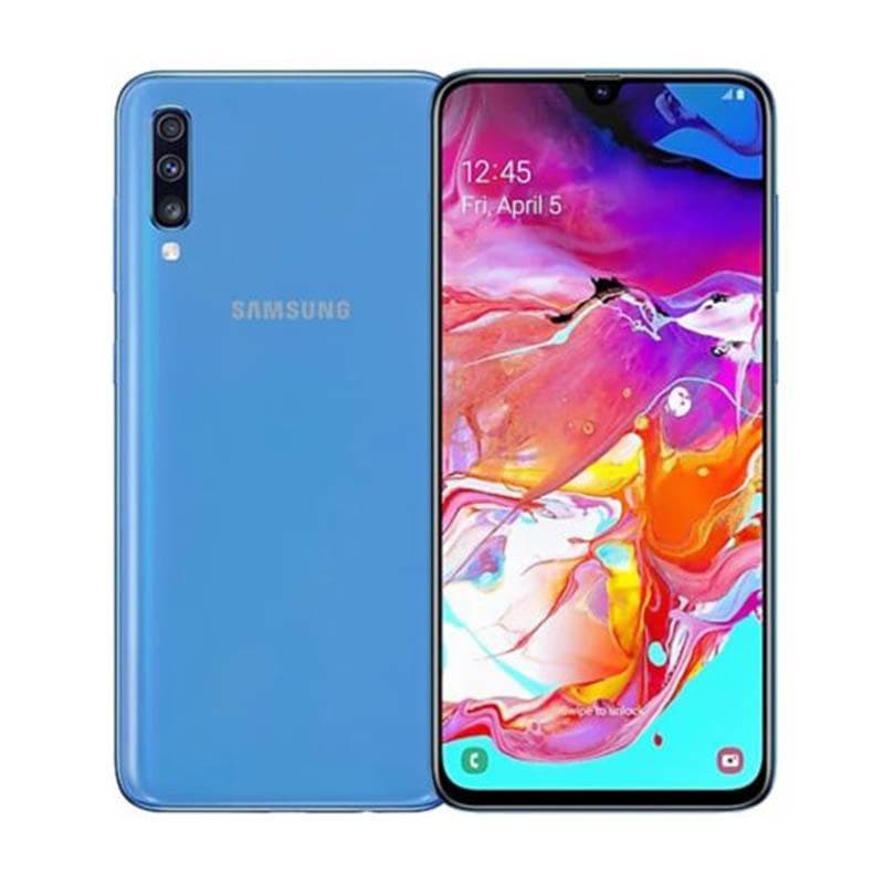 Refurbished Samsung Galaxy A70 A705F Android 32MP 128GB 6GB RAM Mobile Phone With 2 SIM Simple Set blue